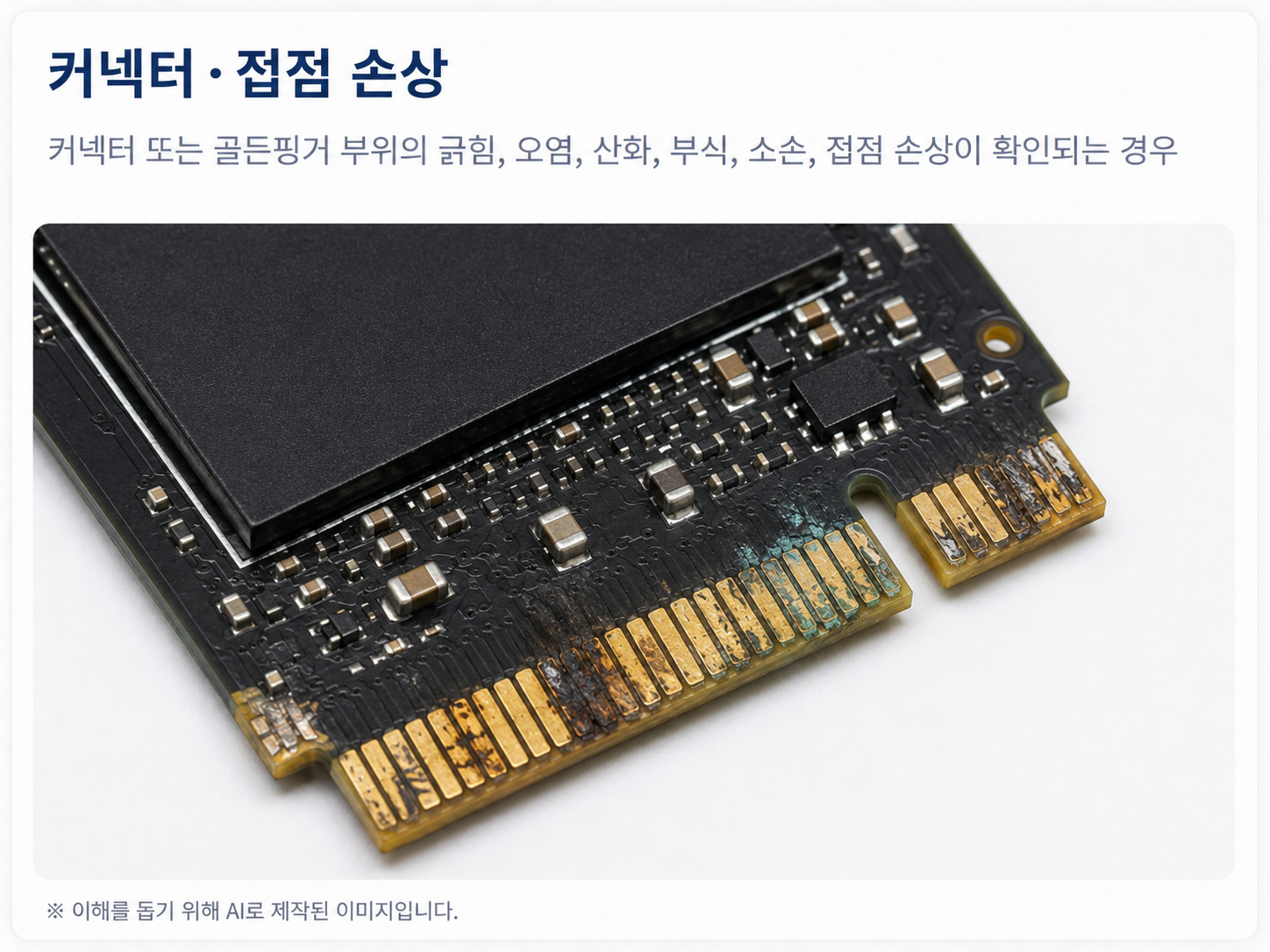 커넥터 및 접점 손상 예시 이미지