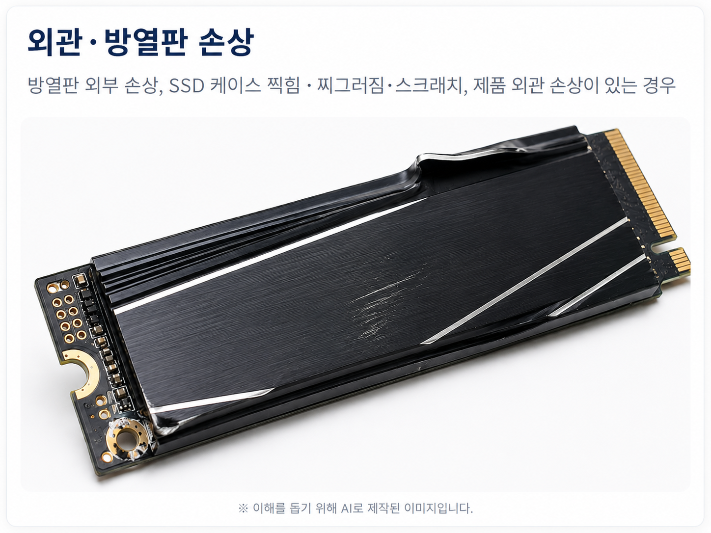 외관 및 방열판 손상 예시 이미지