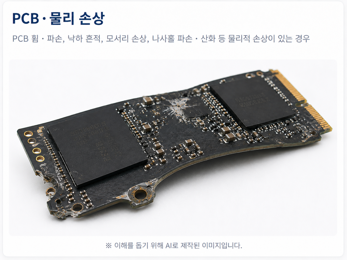 PCB 및 물리 손상 예시 이미지